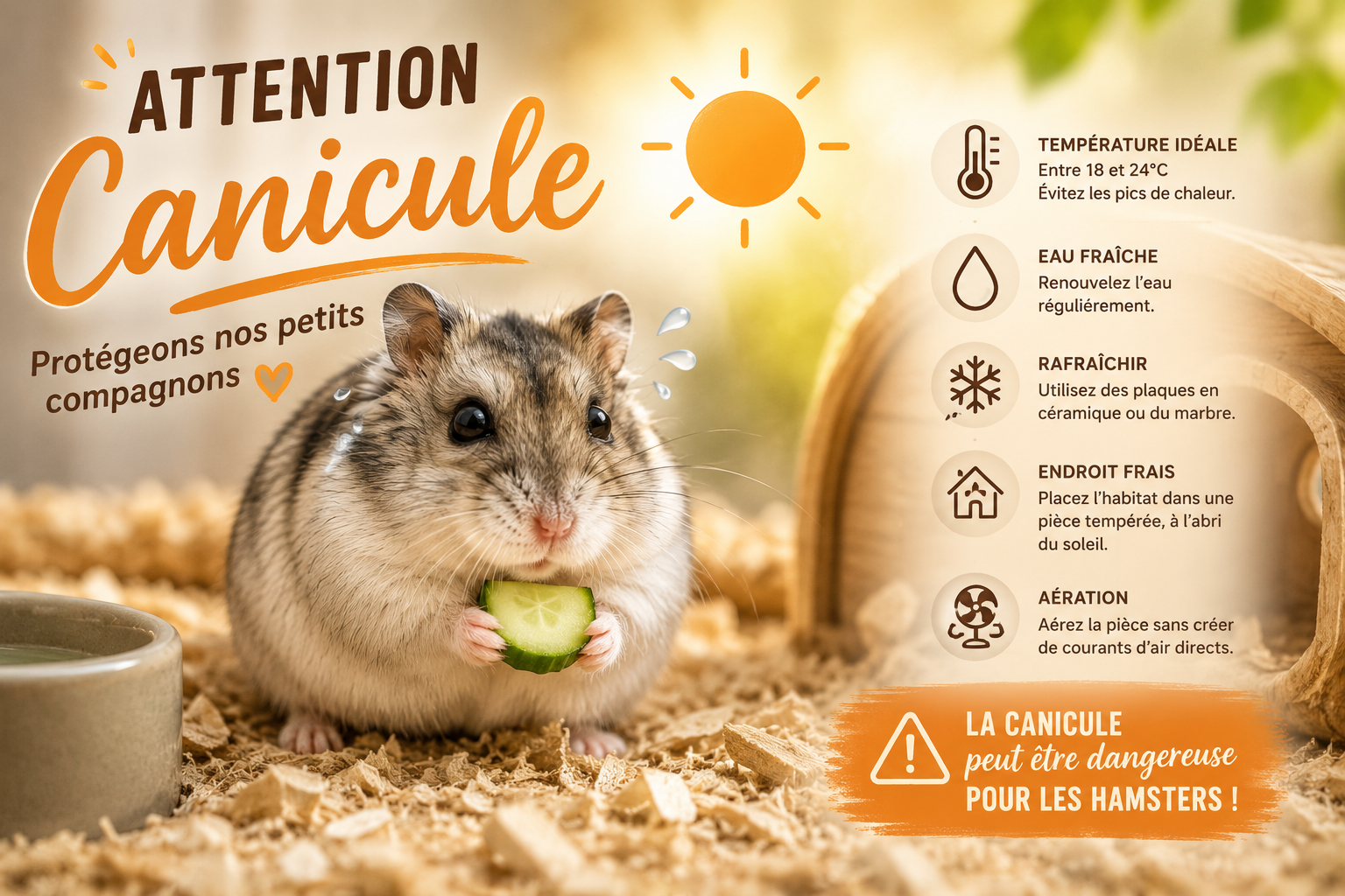 🌡️🐹 Canicule : protégeons nos hamsters ! 🐹🌡️