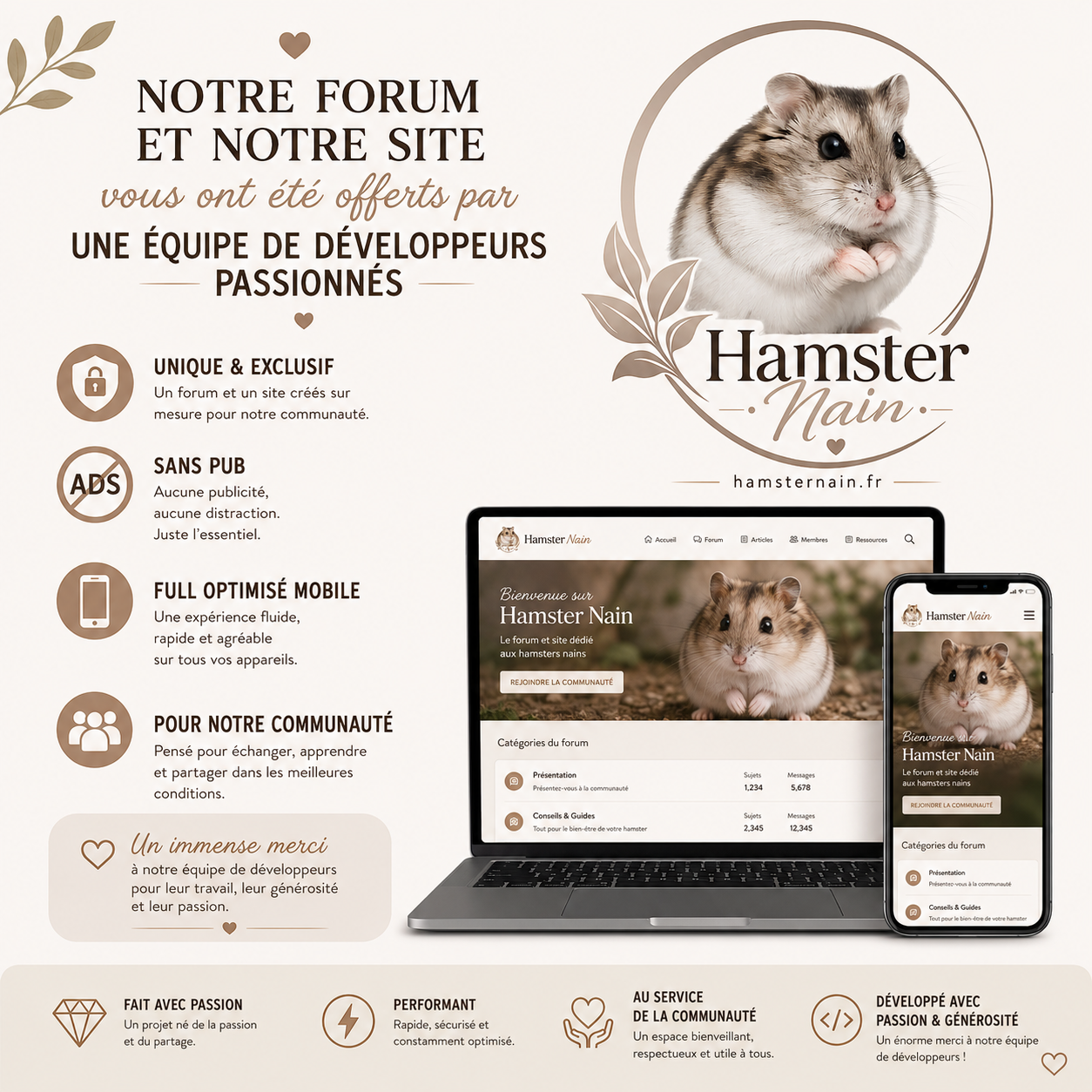 🐹🌐 Une communauté créée par des passionnés, pour les passionnés. 🌐🐹